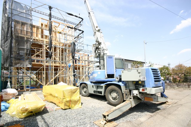 日光市千本木で屋上庭園付き住宅の建て方でした