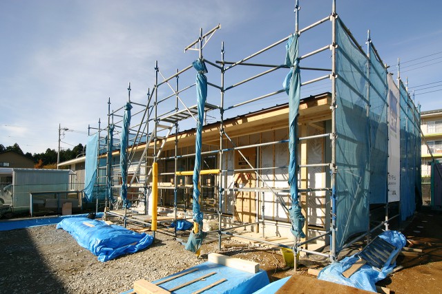 平屋+ガレージの家建築中