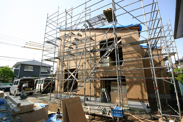 建て方二日目｜スキップフロアの家WAVE［ウェーブ］｜栃木県宇都宮市