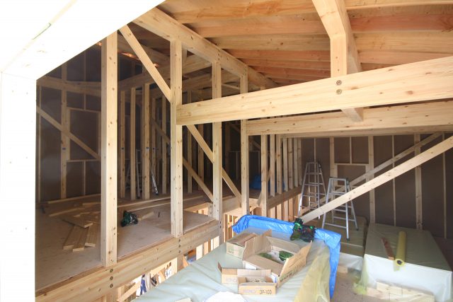 建て方二日目｜スキップフロアの家WAVE［ウェーブ］｜栃木県宇都宮市