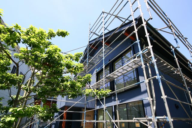 足場解体｜平屋＋平屋の家BOOOTS［ブーツ］｜栃木県宇都宮市